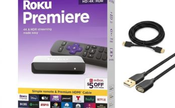 Roku Premiere 4K Streaming Media Player with Premium High Speed HDMI Cable