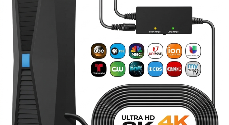 2025 Upgraded Long Range Digital TV Antenna for 4K and 8K local channels