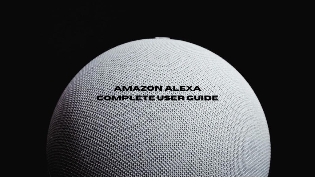 Amazon Alexa User Guide: Complete manual for beginners and seniors featuring an Echo smart speaker device.⁠