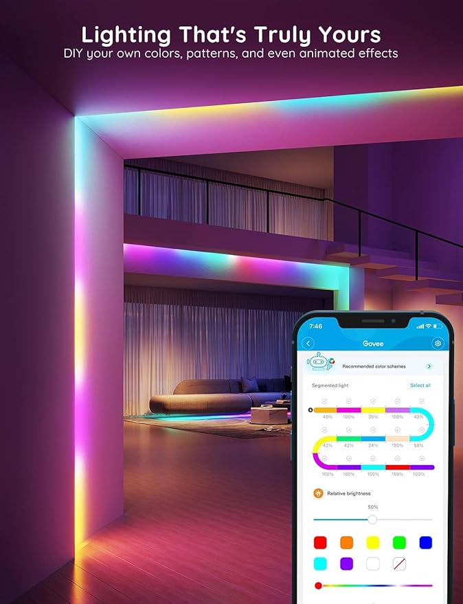 Govee RGBIC Alexa LED Strip Light 16.4ft⁠.