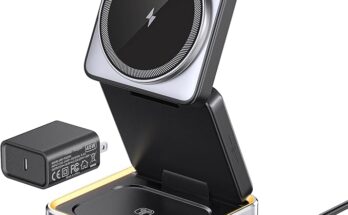 Augnner 25W 3-in-1 Foldable Magnetic Wireless Charging Station for Apple Devices